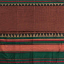 Rust Brown Colour Mercerised Cotton With Two Side Ethnic Border Fabric for Sarees and Kurtis