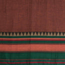 Rust Brown Colour Mercerised Cotton With Two Side Ethnic Border Fabric for Sarees and Kurtis