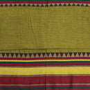 Acid Green Colour Mercerised Cotton With Two Side Ethnic Border Fabric for Sarees and Kurtis