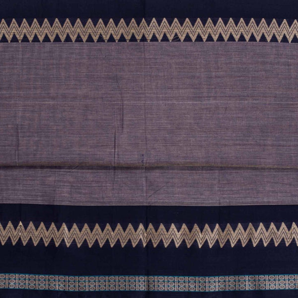Lavender Two Tone Mercerised Cotton With Two Side Ethnic Border Fabric for Sarees and Kurtis