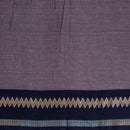 Lavender Two Tone Mercerised Cotton With Two Side Ethnic Border Fabric for Sarees and Kurtis