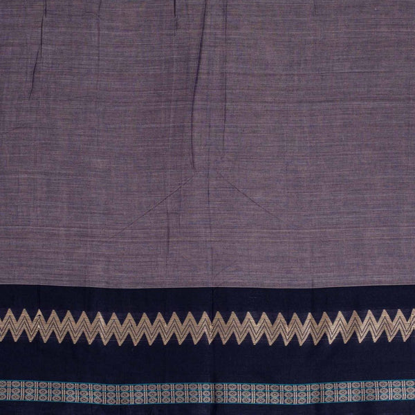 Lavender Two Tone Mercerised Cotton With Two Side Ethnic Border Fabric for Sarees and Kurtis