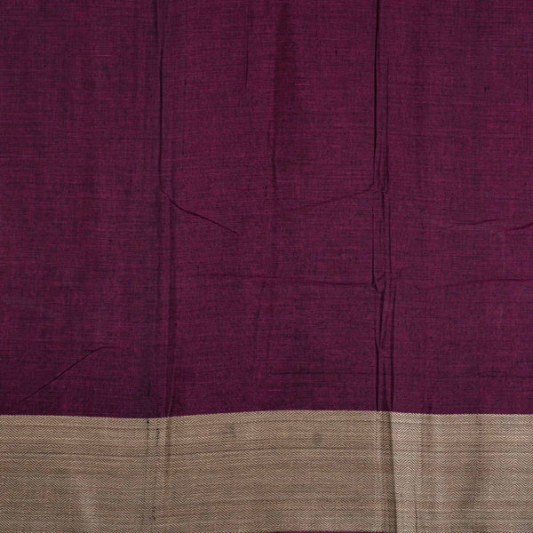 Magenta Colour Mercerised Cotton With Two Side Ethnic Border Fabric for Sarees and Kurtis