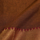 Rust Brown Colour Mercerised Cotton With Two Side Ethnic Border Fabric for Sarees and Kurtis