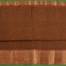 Rust Brown Colour Mercerised Cotton With Two Side Ethnic Border Fabric for Sarees and Kurtis