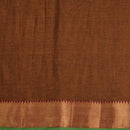 Rust Brown Colour Mercerised Cotton With Two Side Ethnic Border Fabric for Sarees and Kurtis