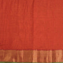 Orange Two Tone Mercerised Cotton With Two Side Ethnic Border Fabric for Sarees and Kurtis