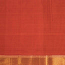 Orange Two Tone Mercerised Cotton With Two Side Ethnic Border Fabric for Sarees and Kurtis