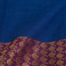 Deep Blue Colour Mercerised Cotton With Two Side Paisley Border Fabric for Sarees and Kurtis