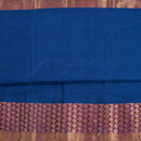 Deep Blue Colour Mercerised Cotton With Two Side Paisley Border Fabric for Sarees and Kurtis