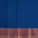 Deep Blue Colour Mercerised Cotton With Two Side Paisley Border Fabric for Sarees and Kurtis