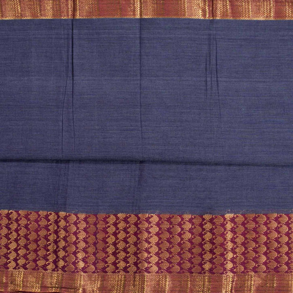 Lavender Two Tone Mercerised Cotton With Two Side Paisley Border Fabric for Sarees and Kurtis
