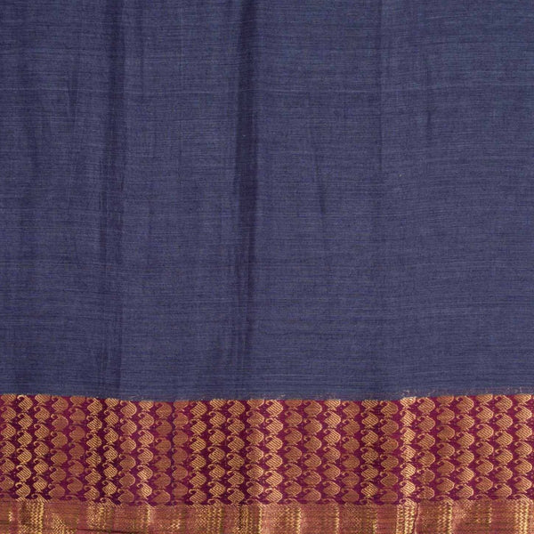 Lavender Two Tone Mercerised Cotton With Two Side Paisley Border Fabric for Sarees and Kurtis