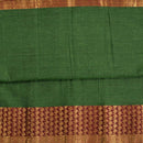 Fern Green Colour Mercerised Cotton With Two Side Paisley Border Fabric for Sarees and Kurtis