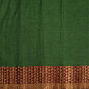 Fern Green Colour Mercerised Cotton With Two Side Paisley Border Fabric for Sarees and Kurtis