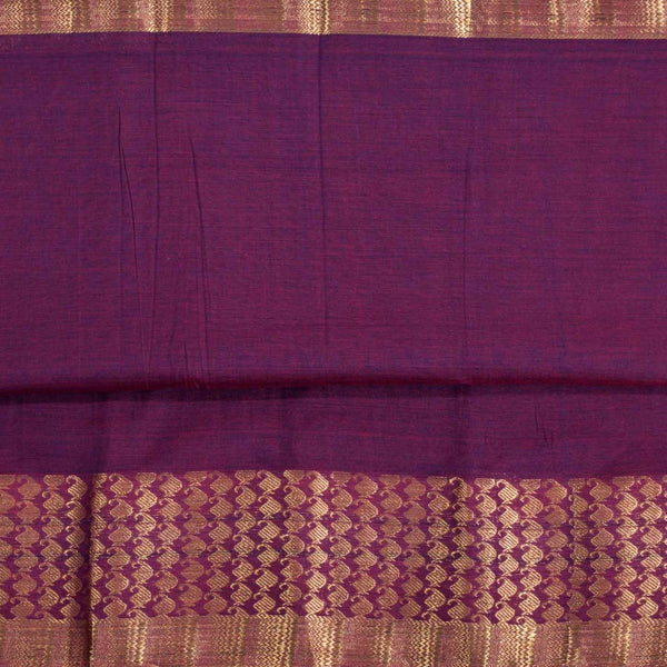 Magenta Colour Mercerised Cotton With Two Side Paisley Border Fabric for Sarees and Kurtis