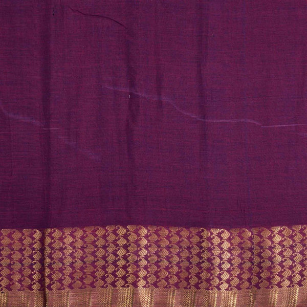 Magenta Colour Mercerised Cotton With Two Side Paisley Border Fabric for Sarees and Kurtis