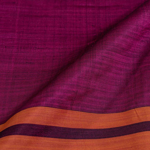 Rani Pink Colour Mercerised Cotton With Two Side Border Fabric for Sarees and Kurtis