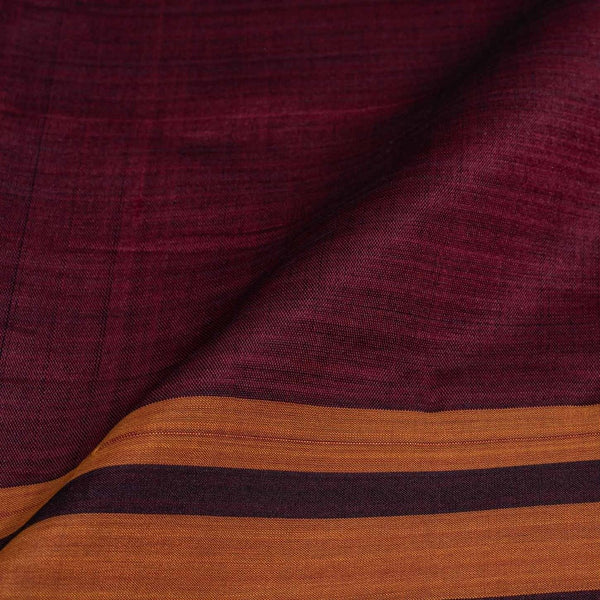 Maroon Colour Mercerised Cotton With Two Side Border Fabric for Sarees and Kurtis
