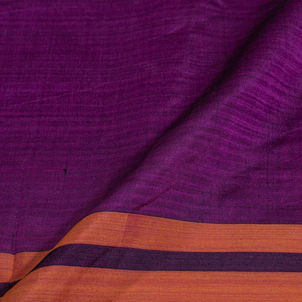 Magenta Colour Mercerised Cotton With Two Side Border Fabric for Sarees and Kurtis