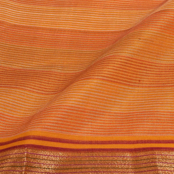 Mustard Colour Mercerised Cotton With Two Side Zari Border Fabric for Sarees and Kurtis