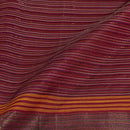 Plum Colour Mercerised Cotton With Two Side Zari Border Fabric for Sarees and Kurtis