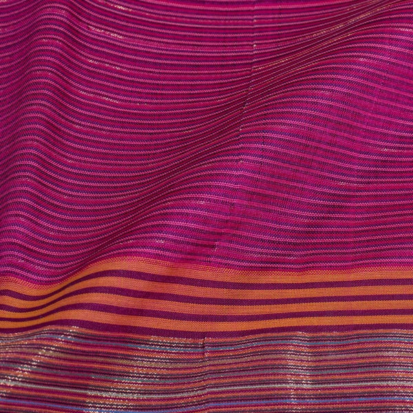 Hot Pink Colour Mercerised Cotton With Two Side Zari Border Fabric for Sarees and Kurtis