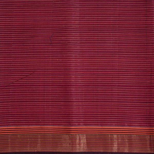 Maroon Colour Mercerised Cotton With Two Side Zari Border Fabric for Sarees and Kurtis