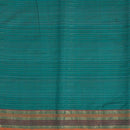 Peacock Green Colour Mercerised Cotton With Two Side Zari Border Fabric for Sarees and Kurtis