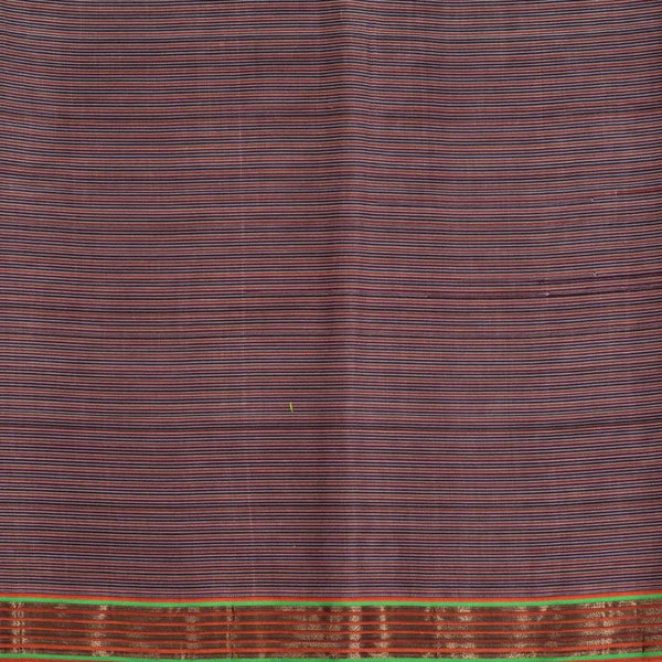 Maroon Colour Mercerised Cotton With Two Side Zari Border Fabric for Sarees and Kurtis