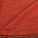 Orange Colour Mercerised Cotton With Two Side Zari Border Fabric for Sarees and Kurtis