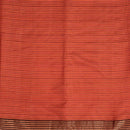 Orange Colour Mercerised Cotton With Two Side Zari Border Fabric for Sarees and Kurtis