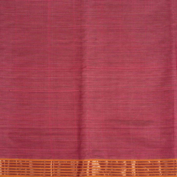 Maroon Colour Mercerised Cotton With Two Side Zari Border Fabric for Sarees and Kurtis