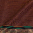 Coffee Brown Two Tone Mercerised Cotton With Two Side Zari Border Fabric for Sarees and Kurtis