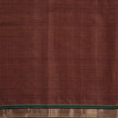 Coffee Brown Two Tone Mercerised Cotton With Two Side Zari Border Fabric for Sarees and Kurtis