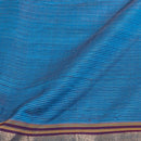 Sky Blue Two Tone Mercerised Cotton With Two Side Zari Border Fabric for Sarees and Kurtis