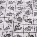 White Colour Quirky Print Spun Dupion Type Cotton Fabric