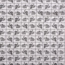 White Colour Quirky Print Spun Dupion Type Cotton Fabric