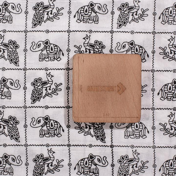 White Colour Quirky Print Spun Dupion Type Cotton Fabric