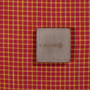 Red Orange Colour Checks Washed Slub Cotton Fabric