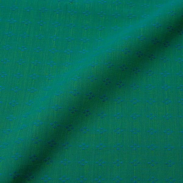 Rama Green Colour Self Jacquard Washed Cotton Fabric