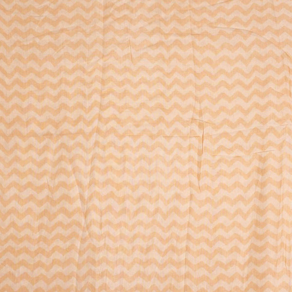 Pastel Peach Colour Chevron Print Muslin Feel Viscose Fabric