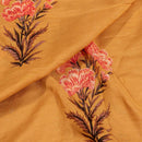 Mustard  Colour Floral Print Muslin Feel Viscose Fabric