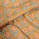 Mustard  Colour Floral Print Muslin Feel Viscose Fabric