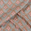 Mauve Colour Floral Print Muslin Feel Viscose Fabric