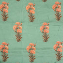 Shale Green Colour Floral Print Muslin Feel Viscose Fabric