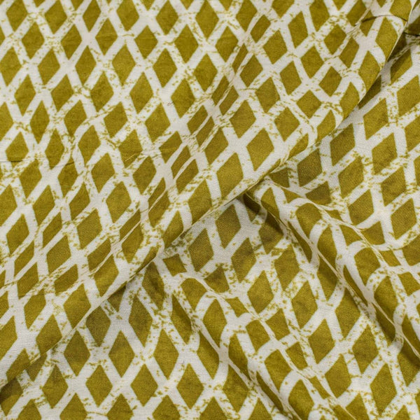 Mehndi Green Colour Bandhani Print Muslin Feel Viscose Fabric