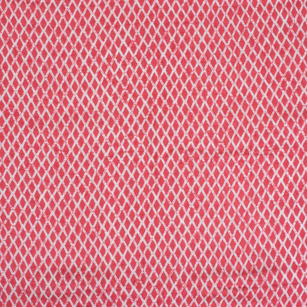 Paradise Pink Colour Geometric Print Muslin Feel Viscose Fabric