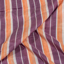 Purple Colour Stripes Print Muslin Feel Viscose Fabric