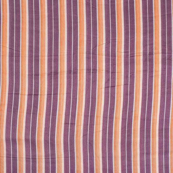Purple Colour Stripes Print Muslin Feel Viscose Fabric